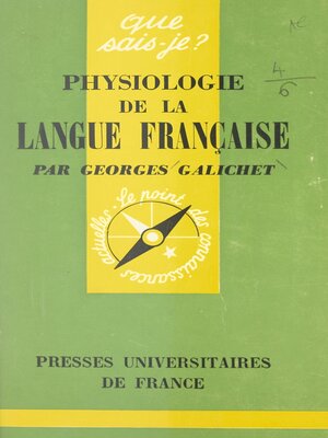 cover image of Physiologie de la langue française